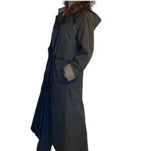 Olive Green Hooded Trench Coat Fleet Street Green/Tan